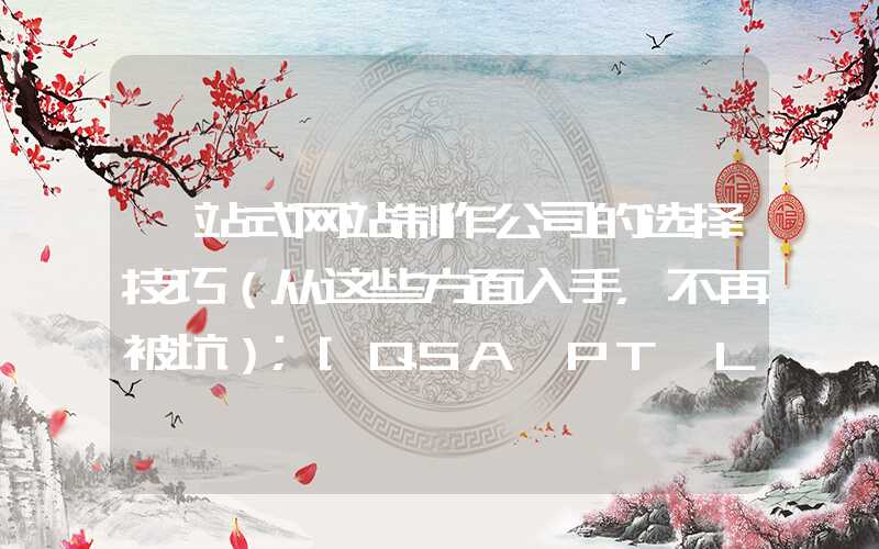 一站式网站制作公司的选择技巧（从这些方面入手，不再被坑）