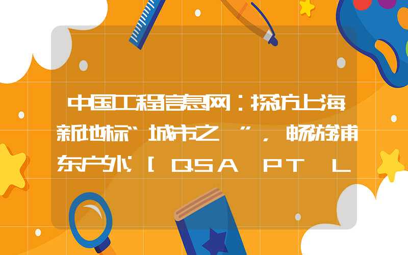 中国工程信息网：探访上海新地标“城市之巅”，畅游浦东户外