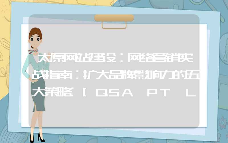 太原网站建设：网络营销实战指南：扩大品牌影响力的五大策略