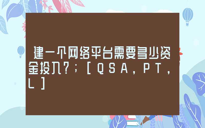 建一个网络平台需要多少资金投入？