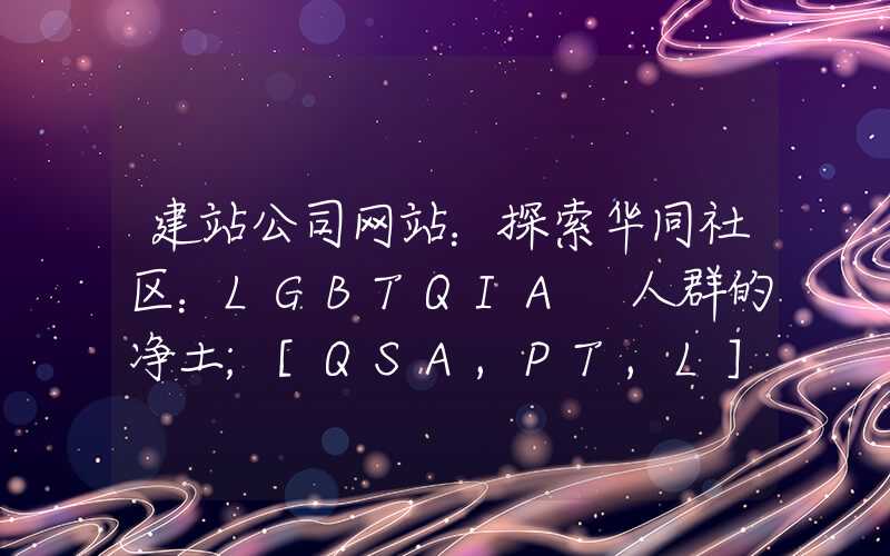 建站公司网站：探索华同社区：LGBTQIA+人群的净土