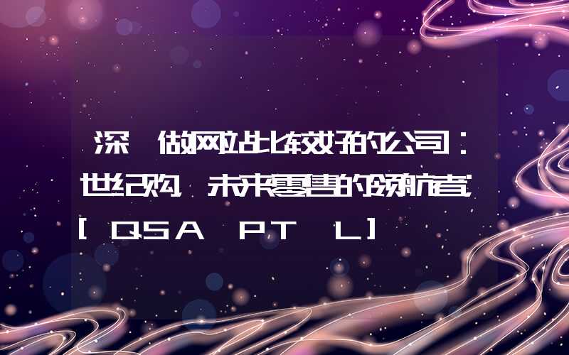 深圳做网站比较好的公司：世纪购，未来零售的领航者