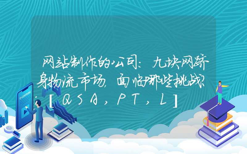 网站制作的公司：九块网跻身物流市场，面临哪些挑战？