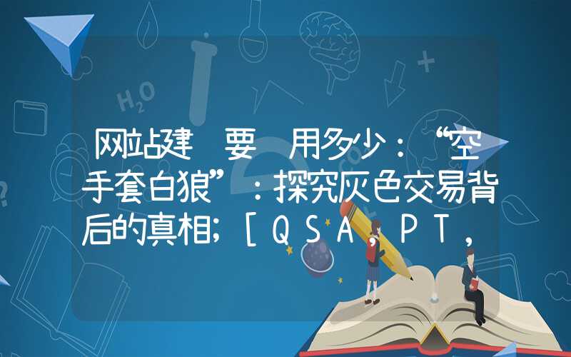 网站建设要费用多少：“空手套白狼”：探究灰色交易背后的真相