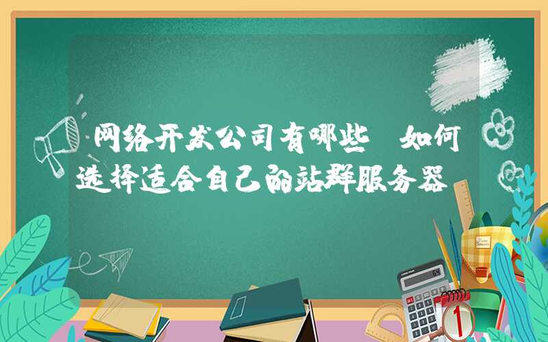 网络开发公司有哪些：如何选择适合自己的站群服务器？