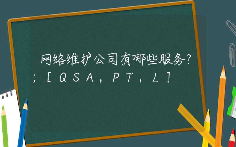 网络维护公司有哪些服务？