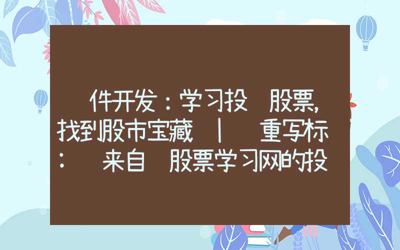 软件开发：学习投资股票，找到股市宝藏 | 重写标题: 来自红股票学习网的投资技巧