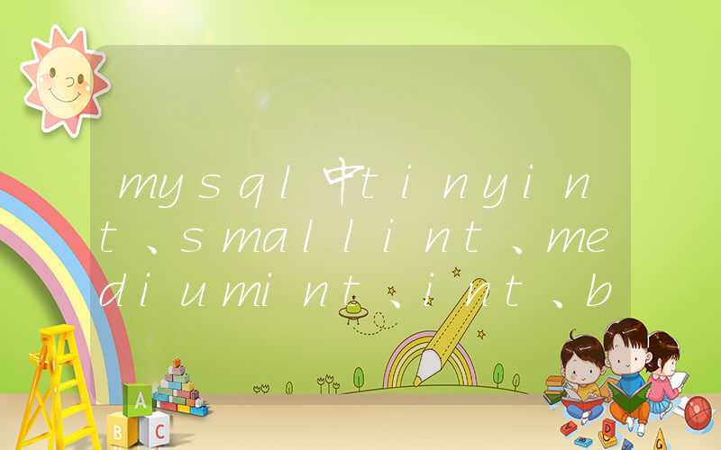 mysql中tinyint、smallint、mediumint、int、bigint字段类型储存范围储存长度详解