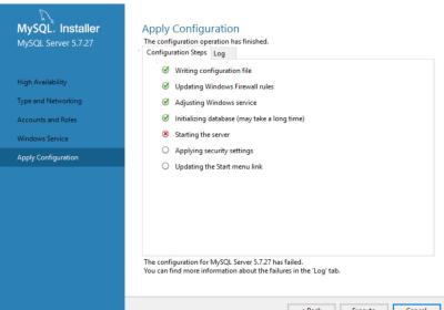 MySQL安装 starting the server失败的两种解决办法