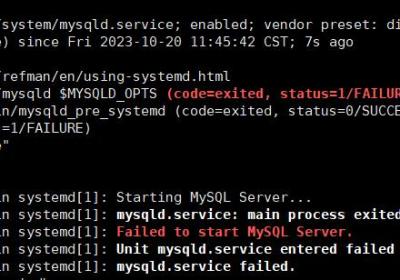 mysql centos7安装启动失败报错