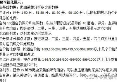 Python某城市酒店爬虫数据可视化分析和推荐查询系统