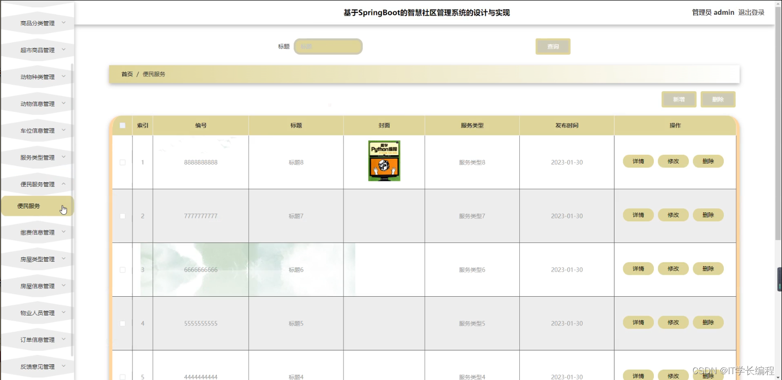 计算机毕业设计 基于SpringBoot的智慧社区管理系统的设计与实现 Java实战项目 附源码+文档+视频讲解,第23张