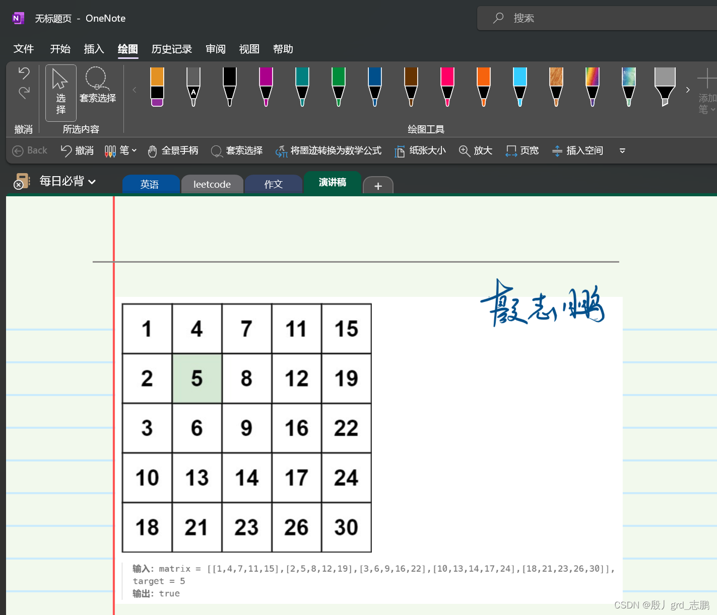 java数据结构与算法刷题-----LeetCode240. 搜索二维矩阵 II,在这里插入图片描述,第2张