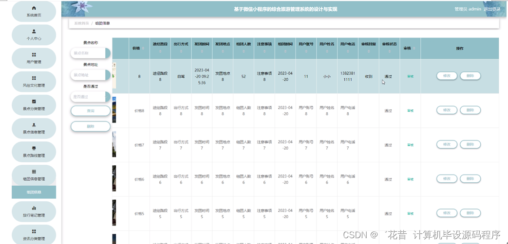 计算机毕业设计springboot基于微信小程序的综合旅游管理系统的设计与实现ub9429【附源码+数据库+部署+LW】,第24张