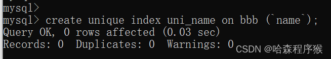 超详细 mysql 主键索引、唯一索引、普通索引、联合索引的区别与实例说明,创建唯一索引方式2,第2张