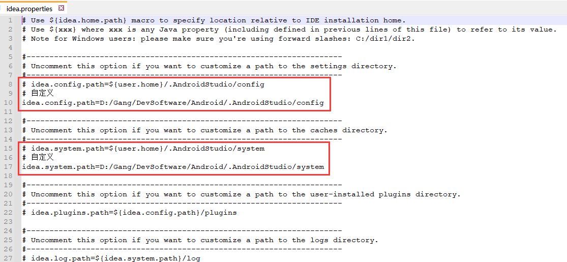 【Android Studio】更换.AndroidStudio和.gradle默认存储位置,idea.properties,第2张