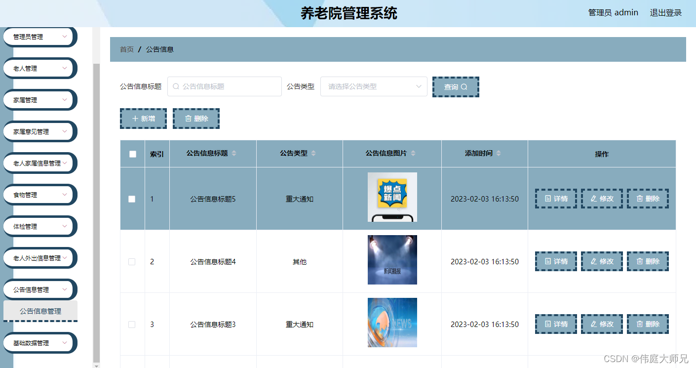 养老院|基于Springboot的养老院管理系统设计与实现(源码+数据库+文档),第5张