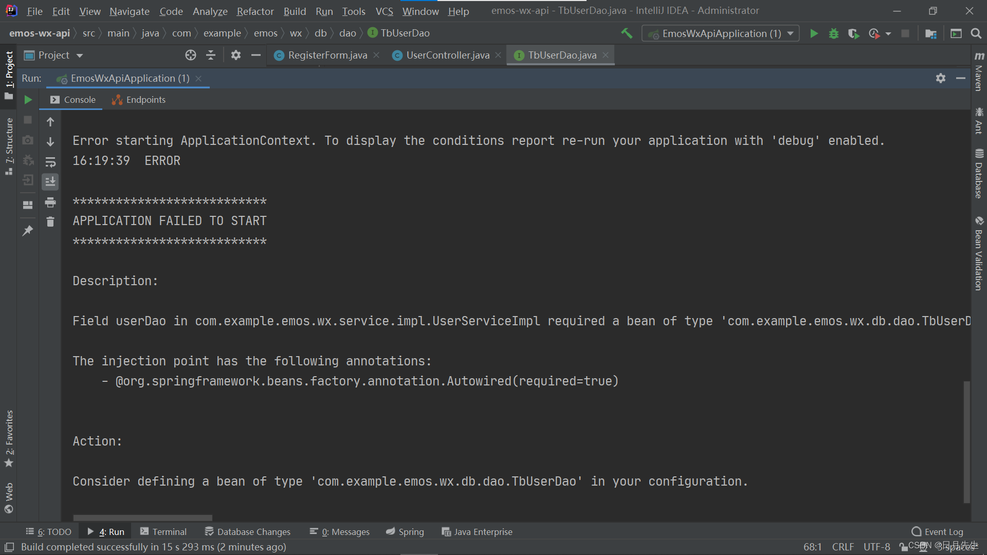 Error starting ApplicationContext. To display the conditions report re-run your application with ‘de,第1张