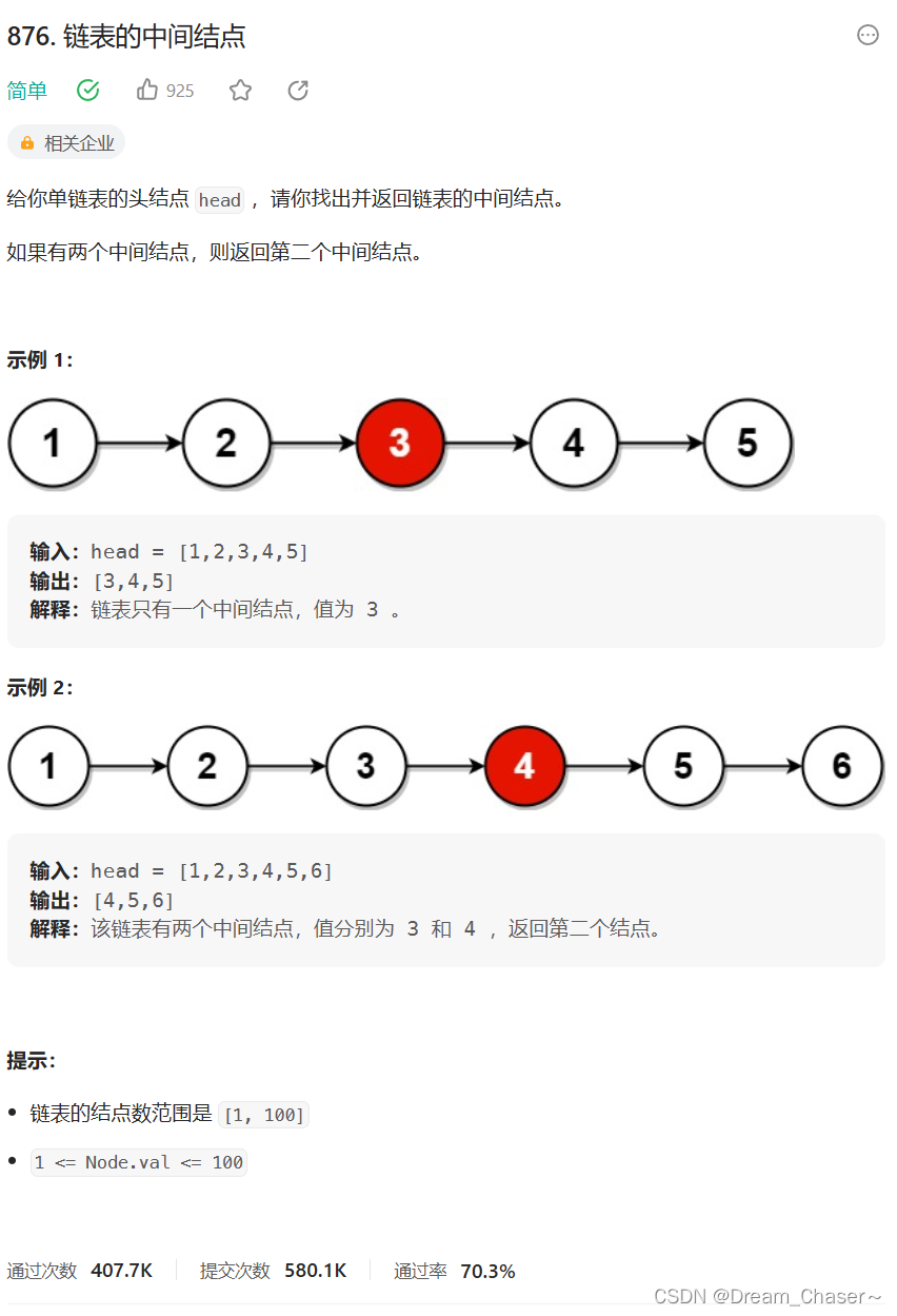 【链表OJ 3】链表的中间结点,第1张