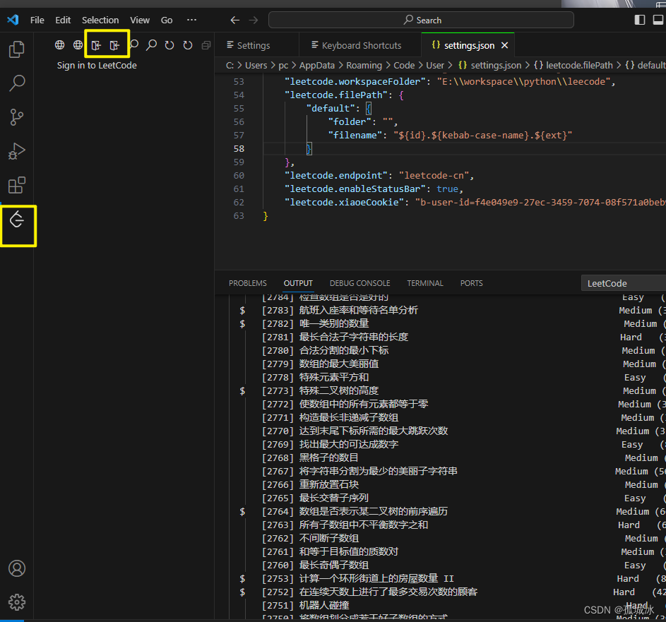 【VScode和Leecode的爱恨情仇】command ‘leetcode.signin‘ not found,在这里插入图片描述,第8张