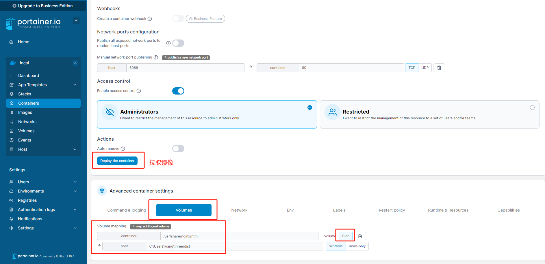 如何使用Portainer创建Nginx容器并搭建web网站发布至公网可访问【内网穿透】,image-20231219112539005,第7张