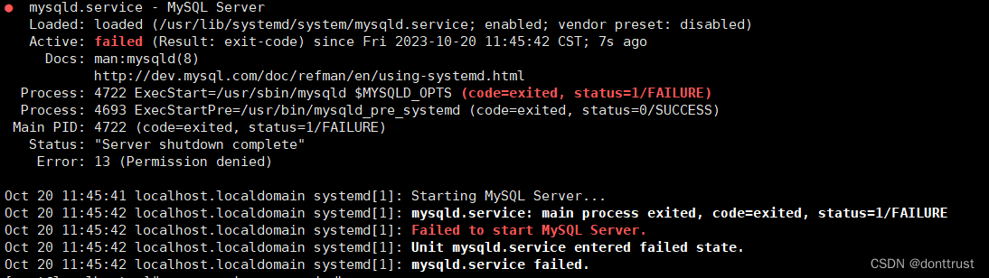 mysql centos7安装启动失败报错,第1张