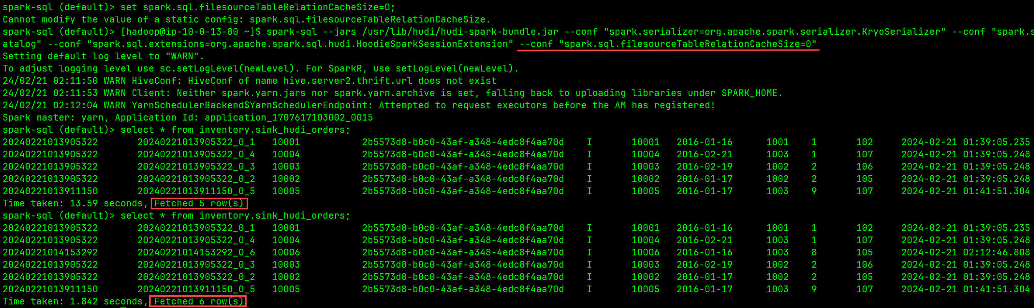 问题：Spark SQL 读不到 Flink 写入 Hudi 表的新数据，打开新 Session 才可见,在这里插入图片描述,第3张