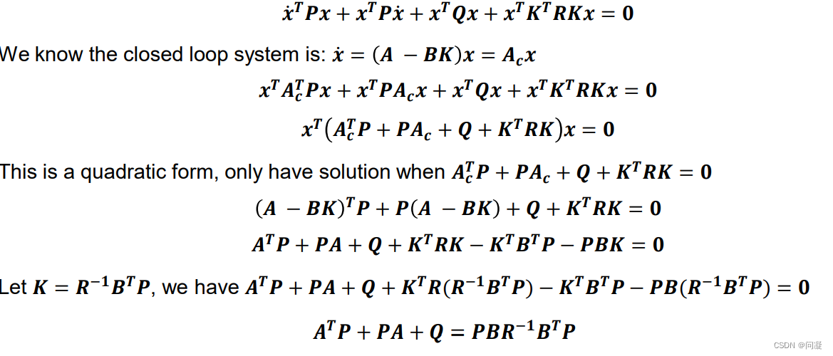 LQR算法原理和代码实现,我们知道d/dt(xT*P*x)等于,第9张