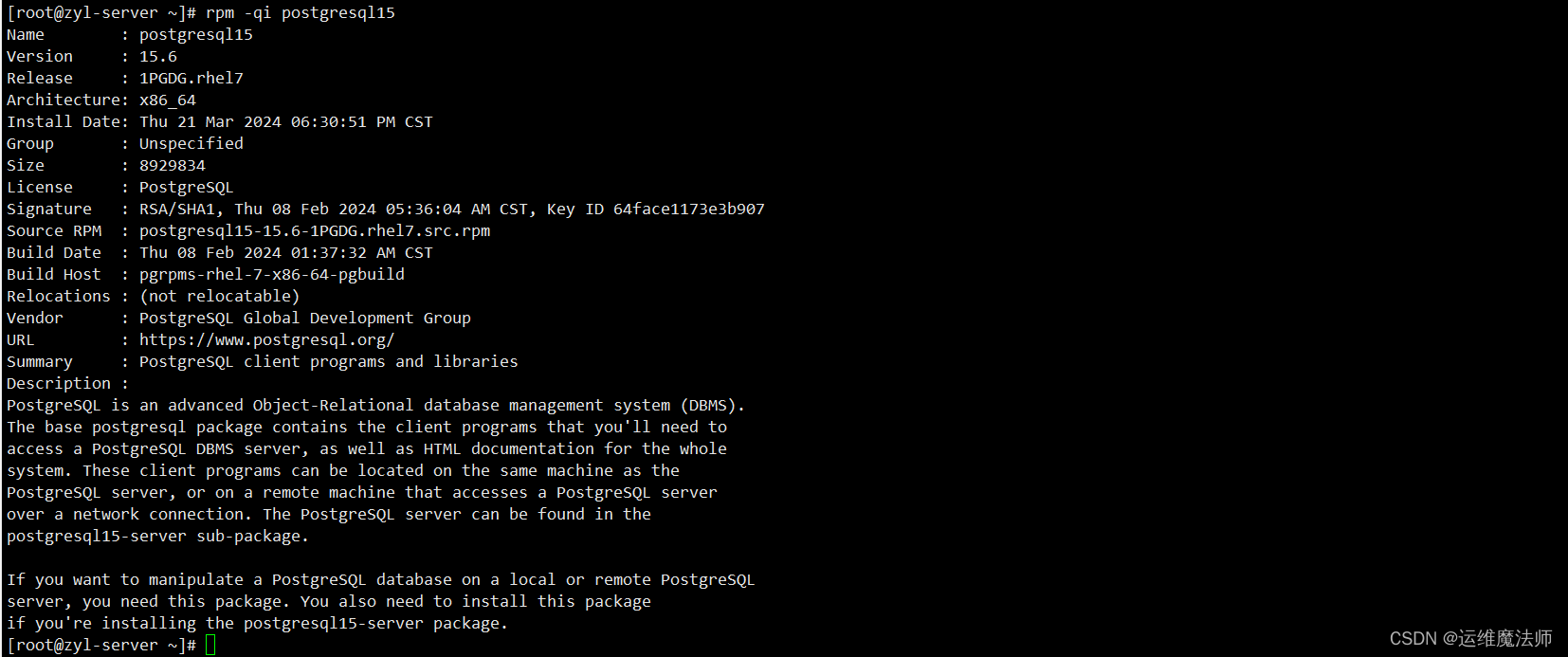 Linux 在线yum安装： PostgreSQL 15.6数据库,在这里插入图片描述,第5张