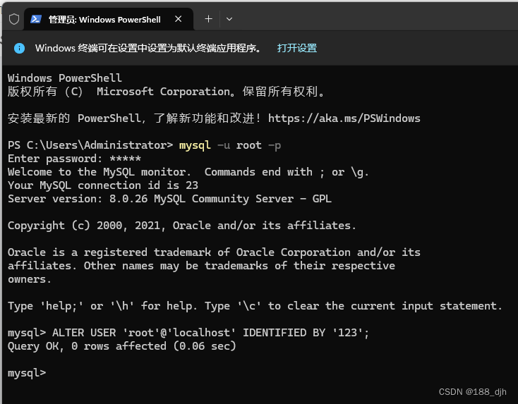 mysql 报错 ERROR 1396 (HY000): Operation ALTER USER failed for root@localhost 解决方案,在这里插入图片描述,第7张