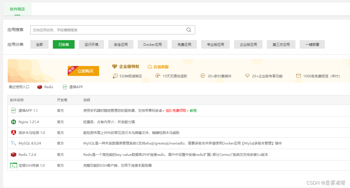 【保姆级教程】SpringBoot后端项目在Linux服务器中使用宝塔面板进行Docker部署,Redis安装完成,第4张