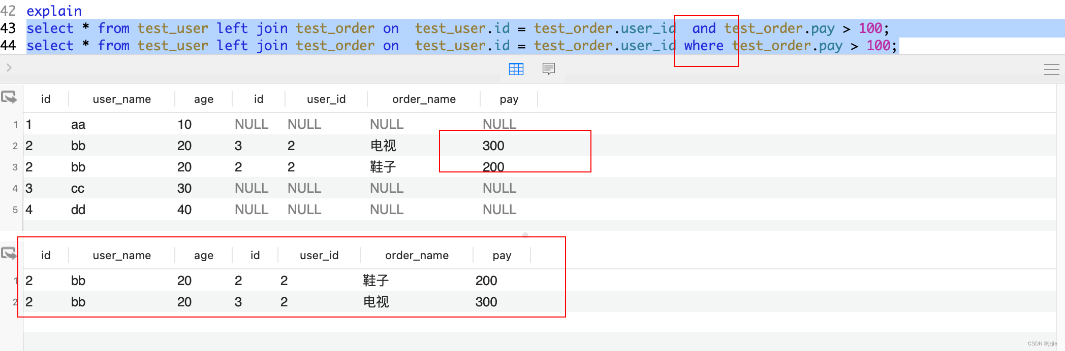 MSQL系列(十四) Mysql实战-SQL语句 left join inner join On和Where语句的区别,在这里插入图片描述,第7张