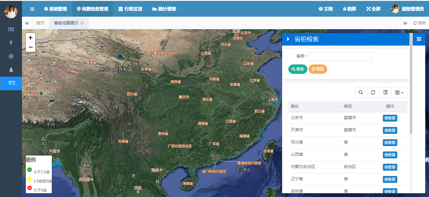 基于SpringBoot和PotsGIS的各省地震震发可视化分析,第2张