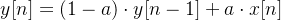 12种初级滤波器详细介绍（及其C语言实现）,y[n] = (1-a)\cdot y[n-1]+a\cdot x[n],第1张